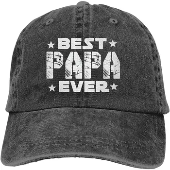 Unisex en iyi baba hiç 1 Denim şapka ayarlanabilir yıkanmış boyalı pamuk baba beyzbol kapaklar