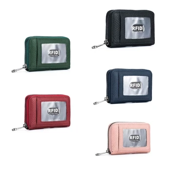 Unisex Kart Kılıfları Banka Kredi Kartı Sahipleri Çanta Kadın Erkek Rahat Seyahat Çok cep pu deri cüzdan KİMLİK Penceresi ile 5 renkler