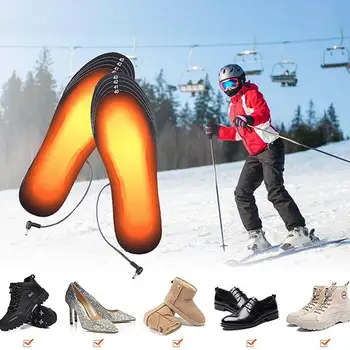 USB Isıtmalı Ayakkabı Tabanlık Elektrikli Ayak isıtma pedi Ayak İsıtıcı Çorap Pad Mat Kış Açık Spor Isıtma Tabanlık Serbestçe Kesim