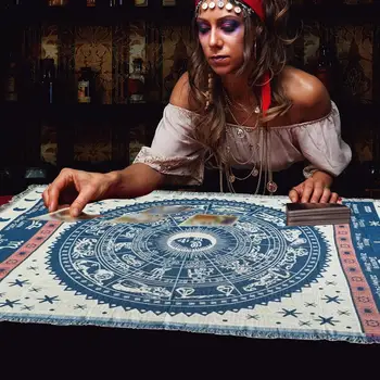 Vintage Takımyıldızı Masa Örtüsü Profesyonel Astroloji Tarot Kehanet Kartı Masa Örtüsü Ev Duvar masası örtüsü Dekor карты таро