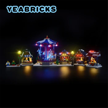 YEABRICKS led ışık Kiti 10235 Kış Köy Pazarı Yapı Taşları Seti (Dahil DEĞİL Model) tuğla Oyuncaklar Çocuklar için