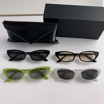 Yeni Lüks Marka Tasarımcısı Moda NAZİK Güneş Gözlüğü PESH Erkekler Kadınlar Kedi Gözü Vintage Asetat UV400 Koruma Gözlük Kutusu