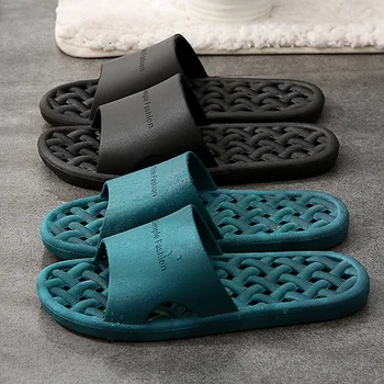 Yeni Stil banyo terliği Erkekler Yaz Ev Kapalı Ev Sızıntı kaymaz Banyo Çabuk kuruyan sandaletler ve terlikler erkek ayakkabısı