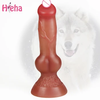 Yumuşak Silikon Gerçekçi Yapay Penis Hayvan At Penis Köpek Kurt Sahte Anal Butt Plug Seks Oyuncakları Kadınlar için Kadın Mastürbasyon Yetişkin Oyunları