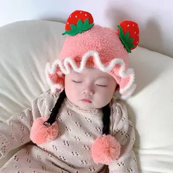 Çocuk Şapka Kış Bebek Kalınlaşmış Sıcak Şapka Sevimli Tatlı Şapka Kış kulak koruyucu Yün Kazak Rahat Şapka Bebek Kız Erkek
