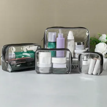 Şeffaf PVC Kozmetik Çantası Seyahat Su Geçirmez makyaj çantası Taşınabilir Çok Fonksiyonlu Set Temizle Makyaj Organizatör Çantası Kozmetik Kutusu